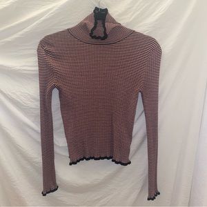 Pink and Black Striped Turtleneck size Medium